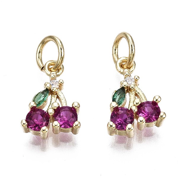 PandaHall Brass Micro Pave Green & Purple Cubic Zirconia Charms, with Jump Rings, Cadmium Free & Nickel Free & Lead Free, Cherry, Real 16K...
PandaHall Brass Micro Pave Green & Purple Cubic Zirconia Charms, with Jump Rings, Cadmium Free & Nickel Free & Lead Free, Cherry, Real 16K...