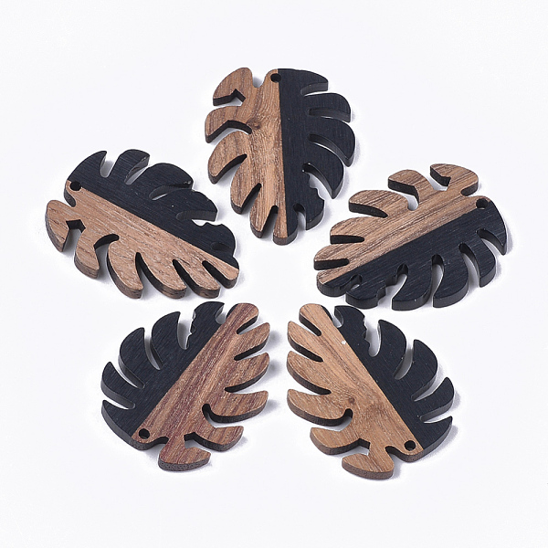 PandaHall Resin & Walnut Wood Pendants, Tropical Leaf Charms, Monstera Leaf, Black, 37.5x30x3~3.5mm, Hole: 2mm Resin+Wood Leaf Black
PandaHall Resin & Walnut Wood Pendants, Tropical Leaf Charms, Monstera Leaf, Black, 37.5x30x3~3.5mm, Hole: 2mm Resin+Wood Leaf Black