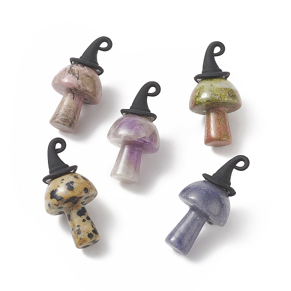PandaHall Natural Mixed Gemstone Pendants, Mushroom Charms, with Black Halloween Alloy 3D Magic Hat, 31~33x6mm, Hole: 1.5x2mm Mixed Stone...
PandaHall Natural Mixed Gemstone Pendants, Mushroom Charms, with Black Halloween Alloy 3D Magic Hat, 31~33x6mm, Hole: 1.5x2mm Mixed Stone...