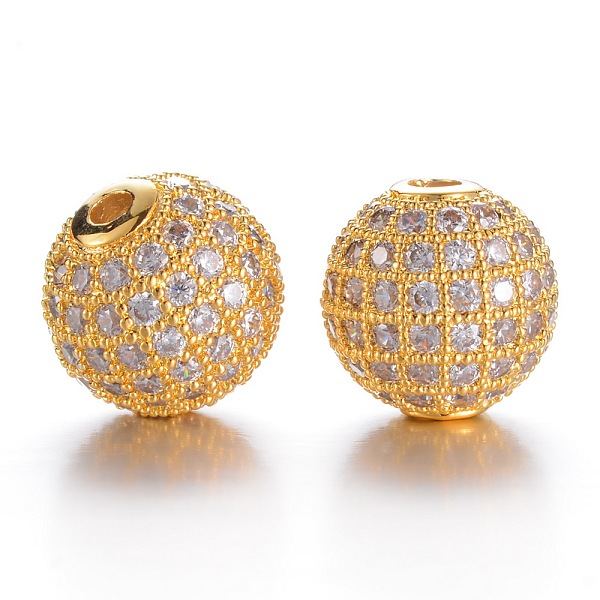 PandaHall CZ Brass Micro Pave Cubic Zirconia Round Beads, Golden, 10mm, Hole: 2mm Brass+Cubic Zirconia Round
PandaHall CZ Brass Micro Pave Cubic Zirconia Round Beads, Golden, 10mm, Hole: 2mm Brass+Cubic Zirconia Round