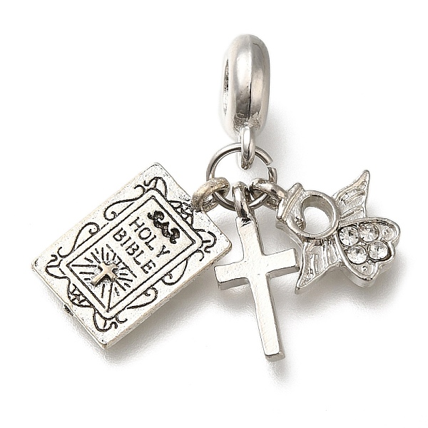PandaHall Rack Plating Alloy Crystal Rhinestone European Dangle Charms, Religion Cross & Angel Large Hole Pendants, Platinum, 31.5mm, Hole..., Clear
PandaHall Rack Plating Alloy Crystal Rhinestone European Dangle Charms, Religion Cross & Angel Large Hole Pendants, Platinum, 31.5mm, Hole..., Clear