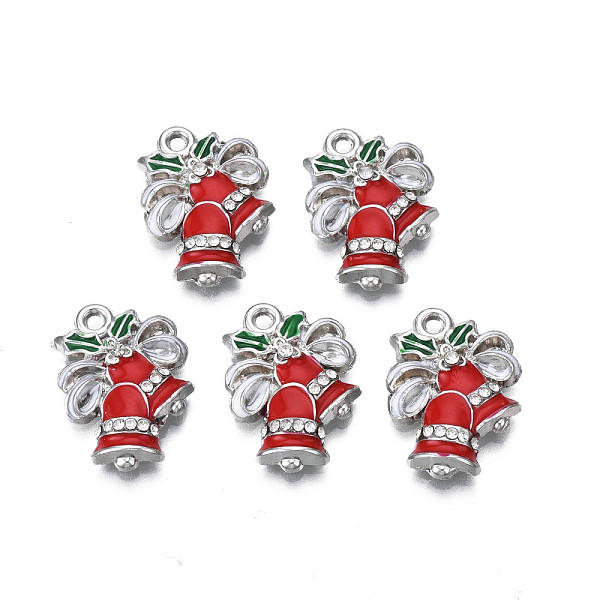 PandaHall Rack Plating Alloy Enamel Pendants, with Crystal Rhinestone, Cadmium Free & Nickel Free & Lead Free, Christmas Bell, Platinum..., Red
PandaHall Rack Plating Alloy Enamel Pendants, with Crystal Rhinestone, Cadmium Free & Nickel Free & Lead Free, Christmas Bell, Platinum..., Red