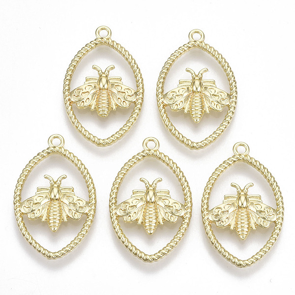 PandaHall Rack Plating Alloy Pendants, Cadmium Free & Lead Free, Oval with Bees, Light Gold, 28.5x18x2.5mm, Hole: 1.5mm Alloy Oval
PandaHall Rack Plating Alloy Pendants, Cadmium Free & Lead Free, Oval with Bees, Light Gold, 28.5x18x2.5mm, Hole: 1.5mm Alloy Oval