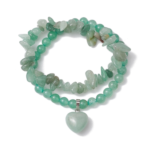 PandaHall 2pcs 2 Styles 6mm Round & Chip Natural Green Aventurine Beaded Stretch Bracelet Sets, Heart Charm Stackable Bracelets for Women...
PandaHall 2pcs 2 Styles 6mm Round & Chip Natural Green Aventurine Beaded Stretch Bracelet Sets, Heart Charm Stackable Bracelets for Women...