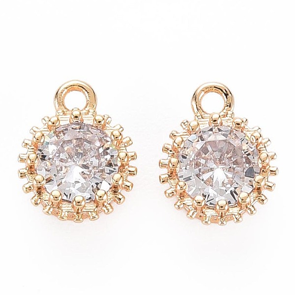 PandaHall Brass Micro Pave Cubic Zirconia Charms, Nickel Free, Real 18K Gold Plated, Faceted Flat Round, Clear, 9x7x4mm, Hole: 1.2mm...
PandaHall Brass Micro Pave Cubic Zirconia Charms, Nickel Free, Real 18K Gold Plated, Faceted Flat Round, Clear, 9x7x4mm, Hole: 1.2mm...