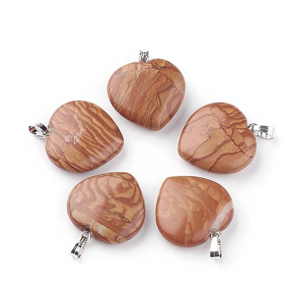 PandaHall Natural Picture Jasper Pendants, with Platinum Tone Alloy Findings, Heart, 22~23x21x6~6.5mm, Hole: 2.5x5.5mm Picture Jasper Heart
PandaHall Natural Picture Jasper Pendants, with Platinum Tone Alloy Findings, Heart, 22~23x21x6~6.5mm, Hole: 2.5x5.5mm Picture Jasper Heart