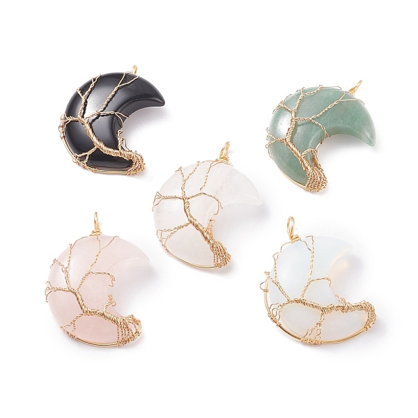 PandaHall Natural & Synthetic Gemstone Pendants, with Real 18K Gold Plated Copper Wire Wrapped, Moon, 40~46x30.5~34x9~12mm, Hole: 3.5~4mm...
PandaHall Natural & Synthetic Gemstone Pendants, with Real 18K Gold Plated Copper Wire Wrapped, Moon, 40~46x30.5~34x9~12mm, Hole: 3.5~4mm...