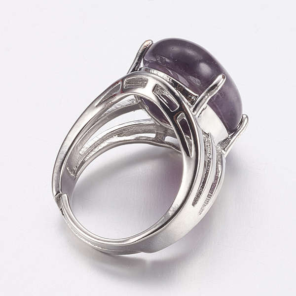 PandaHall Natural Amethyst Wide Band Finger Rings, with Brass Ring Findings, Oval, 18mm Amethyst
PandaHall Natural Amethyst Wide Band Finger Rings, with Brass Ring Findings, Oval, 18mm Amethyst