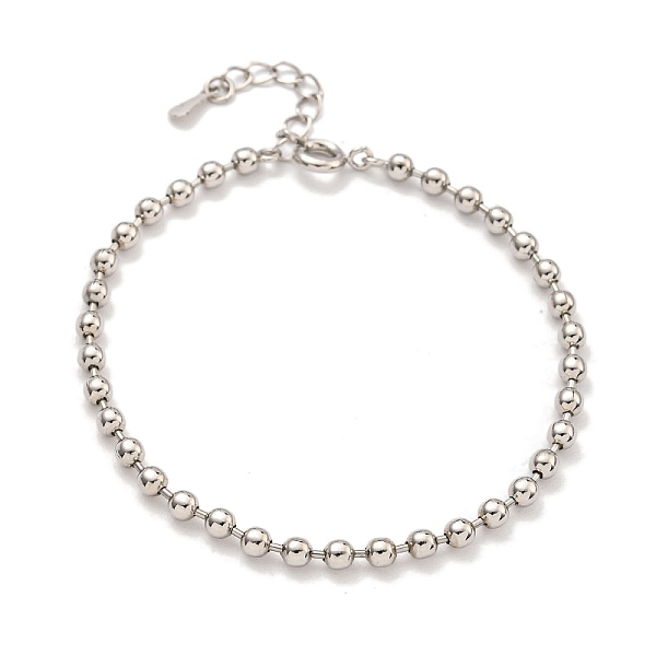 PandaHall 3MM Brass Ball Chain Bracelets for Women, Platinum, 6-3/8 inch(16.3cm) Brass Round
PandaHall 3MM Brass Ball Chain Bracelets for Women, Platinum, 6-3/8 inch(16.3cm) Brass Round