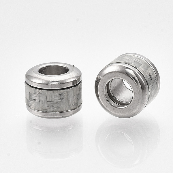 PandaHall 304 Stainless Steel European Beads, with Fiber, Large Hole Beads, Column with Basket Weave Pattern, Stainless Steel Color, Light..., Gray
PandaHall 304 Stainless Steel European Beads, with Fiber, Large Hole Beads, Column with Basket Weave Pattern, Stainless Steel Color, Light..., Gray