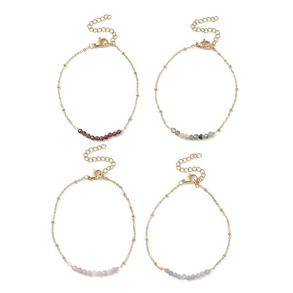 PandaHall 4Pcs 4 Style Natural Mixed Gemstone Beaded Link Braclet with Satellite Chains, 304 Stainless Steel Bracelet, 6-7/8~7-1/8 inch...
PandaHall 4Pcs 4 Style Natural Mixed Gemstone Beaded Link Braclet with Satellite Chains, 304 Stainless Steel Bracelet, 6-7/8~7-1/8 inch...
