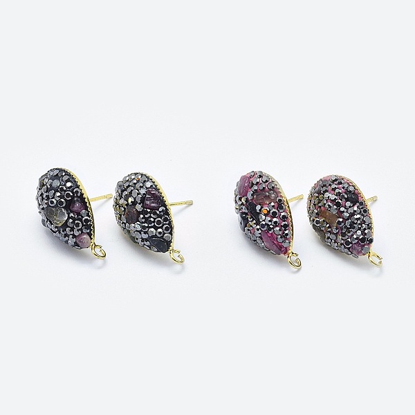 PandaHall Natural Tourmaline Stud Earring Findings, with Loop, Polymer Clay Rhinestone and Golden Tone Brass Findings, Teardrop, Mixed Color..., Multicolor
PandaHall Natural Tourmaline Stud Earring Findings, with Loop, Polymer Clay Rhinestone and Golden Tone Brass Findings, Teardrop, Mixed Color..., Multicolor
