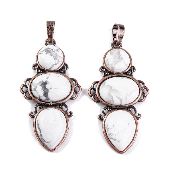 PandaHall Natural Howlite Pendants, Rack Plating Brass Flower Charms, Cadmium Free & Lead Free, Red Copper, 47x24x6.5mm, Hole: 7.5x5mm...
PandaHall Natural Howlite Pendants, Rack Plating Brass Flower Charms, Cadmium Free & Lead Free, Red Copper, 47x24x6.5mm, Hole: 7.5x5mm...