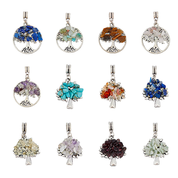 PandaHall SUPERFINDINGS 24Pcs 12 Style Natural & Synthetic Gemstone Chip European Dangle Charms Sets, Large Hole Pendants, with Antique...
PandaHall SUPERFINDINGS 24Pcs 12 Style Natural & Synthetic Gemstone Chip European Dangle Charms Sets, Large Hole Pendants, with Antique...