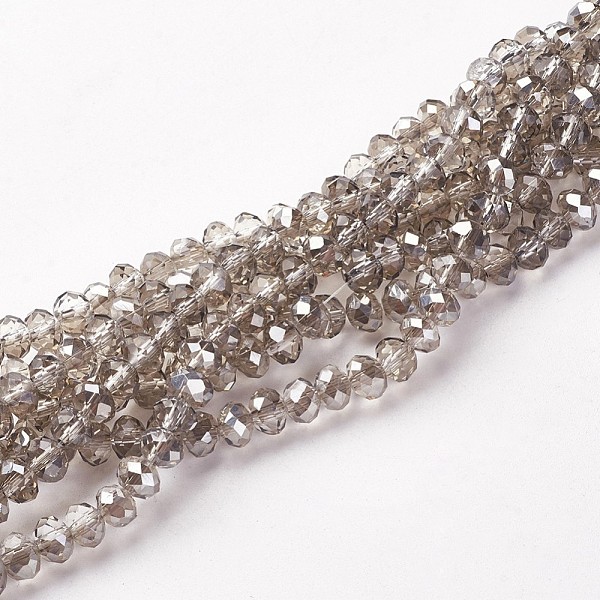 PandaHall Electroplate Glass Beads Strands, Half Pearl Luster Plated, Faceted, Rondelle, Light Grey, 6x4mm, Hole: 1mm, about 87~90pcs/strand..., Gray
PandaHall Electroplate Glass Beads Strands, Half Pearl Luster Plated, Faceted, Rondelle, Light Grey, 6x4mm, Hole: 1mm, about 87~90pcs/strand..., Gray