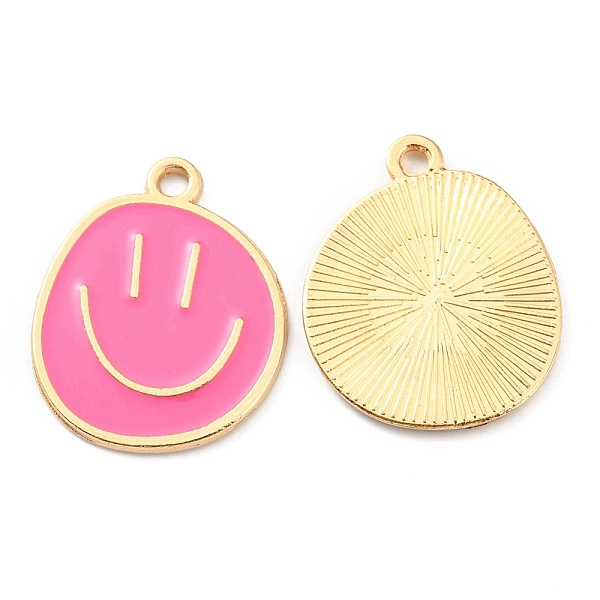 PandaHall Alloy Enamel Pendants, Golden, Flat Round with Smiling Face Charm, Hot Pink, 24.5x20x1.5mm, Hole: 2mm Alloy+Enamel Flat Round
PandaHall Alloy Enamel Pendants, Golden, Flat Round with Smiling Face Charm, Hot Pink, 24.5x20x1.5mm, Hole: 2mm Alloy+Enamel Flat Round