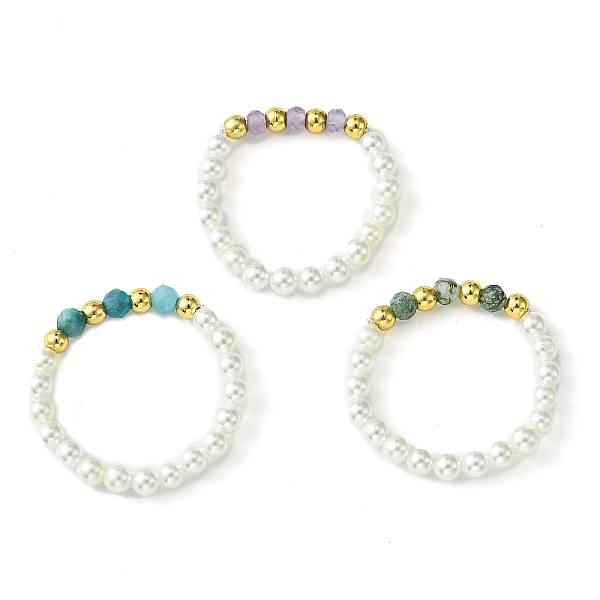PandaHall 3Pcs 3 Style Natural Pearl & Moss Agate & Apatite Beaded Stretch Rings, Stackable Rings, Mixed Color, Inner Diameter: 20mm..., Multicolor
PandaHall 3Pcs 3 Style Natural Pearl & Moss Agate & Apatite Beaded Stretch Rings, Stackable Rings, Mixed Color, Inner Diameter: 20mm..., Multicolor