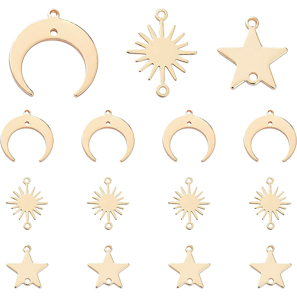 PandaHall BENECREAT 30Pcs 3 Style Sun Brass Links 14K Gold Plated Star Moon Connectors with 2 Holes for DIY Jewelry Making Findings Brass...
PandaHall BENECREAT 30Pcs 3 Style Sun Brass Links 14K Gold Plated Star Moon Connectors with 2 Holes for DIY Jewelry Making Findings Brass...