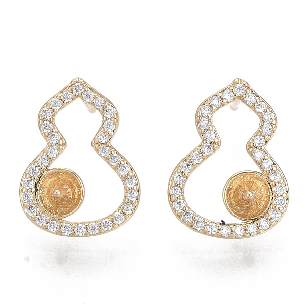PandaHall Brass Micro Pave Clear Cubic Zirconia Stud Earring Findings, for Half Drilled Beads, Nickel Free, Gourd, Real 18K Gold Plated...
PandaHall Brass Micro Pave Clear Cubic Zirconia Stud Earring Findings, for Half Drilled Beads, Nickel Free, Gourd, Real 18K Gold Plated...