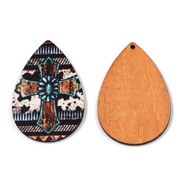 PandaHall Single Face Printed Basswood Big Pendants, Teardrop Charm with Cross Pattern, Sienna, 60x40x3mm, Hole: 2mm Wood Cross Brown
PandaHall Single Face Printed Basswood Big Pendants, Teardrop Charm with Cross Pattern, Sienna, 60x40x3mm, Hole: 2mm Wood Cross Brown