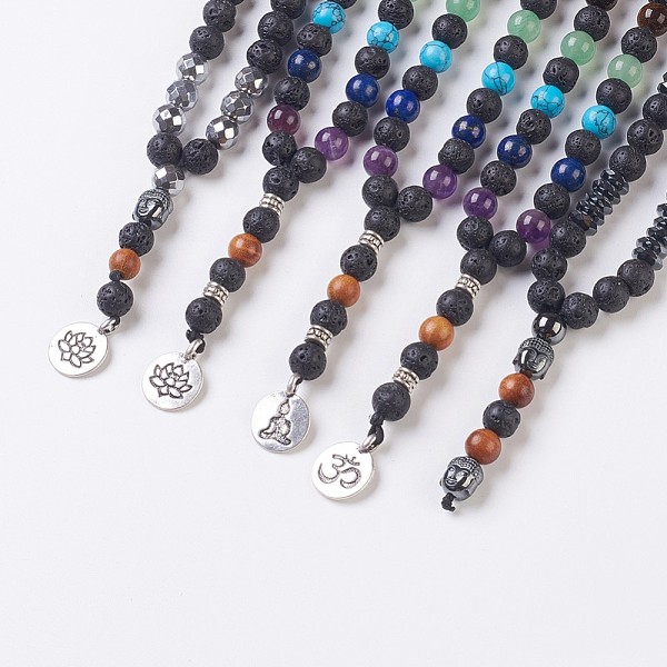PandaHall Natural Lava Rock Beaded and Natural & Synthetic Mixed Stone Pendant Necklaces, with Sandalwood Beads, 31.5 inch~31.89 inch...
PandaHall Natural Lava Rock Beaded and Natural & Synthetic Mixed Stone Pendant Necklaces, with Sandalwood Beads, 31.5 inch~31.89 inch...