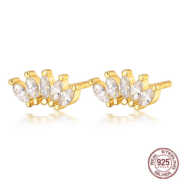PandaHall Five Petal Cubic Zirconia Marquise 925 Sterling Silver Stud Earrings, Golden, 3x9mm Sterling Silver
PandaHall Five Petal Cubic Zirconia Marquise 925 Sterling Silver Stud Earrings, Golden, 3x9mm Sterling Silver