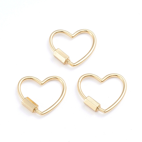 PandaHall Brass Screw Carabiner Lock Charms, for Necklaces Making, Heart, Real 18K Gold Plated, 21.5x24x2mm, Screw: 7.5x4x4.5mm Brass Heart
PandaHall Brass Screw Carabiner Lock Charms, for Necklaces Making, Heart, Real 18K Gold Plated, 21.5x24x2mm, Screw: 7.5x4x4.5mm Brass Heart