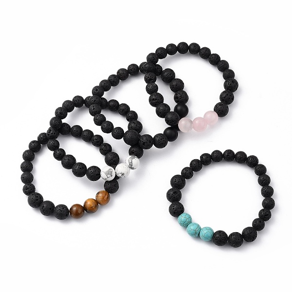 PandaHall Natural & Synthetic Gemstone Beaded Stretch Bracelets, Round, Inner Diameter: 2 inch(5.2cm), Beads: 8.5mm and 10.5mm Mixed Stone
PandaHall Natural & Synthetic Gemstone Beaded Stretch Bracelets, Round, Inner Diameter: 2 inch(5.2cm), Beads: 8.5mm and 10.5mm Mixed Stone