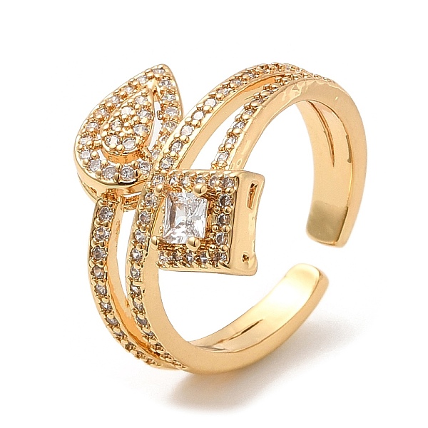 PandaHall Rack Plating Brass Teardrop & Square Cuff Rings, Clear Cubic Zirconia Open Ring for Women, Lead Free & Cadmium Free, Real 18K Gold...
PandaHall Rack Plating Brass Teardrop & Square Cuff Rings, Clear Cubic Zirconia Open Ring for Women, Lead Free & Cadmium Free, Real 18K Gold...