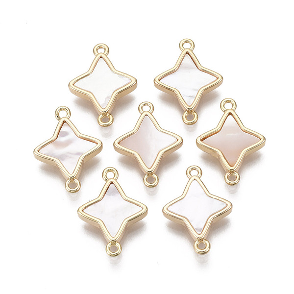PandaHall Brass Links, with Freshwater Shell, Nickel Free, Star, Real 18k Gold Plated, Seashell Color, 18x13x3mm, Hole: 1.2mm Brass+Shell...
PandaHall Brass Links, with Freshwater Shell, Nickel Free, Star, Real 18k Gold Plated, Seashell Color, 18x13x3mm, Hole: 1.2mm Brass+Shell...
