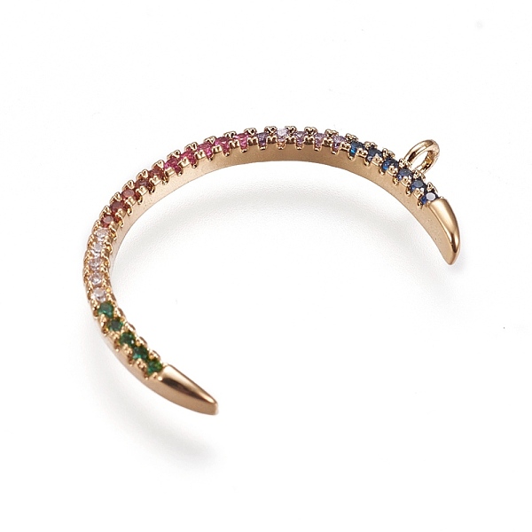 PandaHall Brass Micro Pave Cubic Zirconia Pendants, Moon, Colorful, Golden, 24.5x17x2mm, Hole: 1.5mm Brass+Cubic Zirconia Moon
PandaHall Brass Micro Pave Cubic Zirconia Pendants, Moon, Colorful, Golden, 24.5x17x2mm, Hole: 1.5mm Brass+Cubic Zirconia Moon