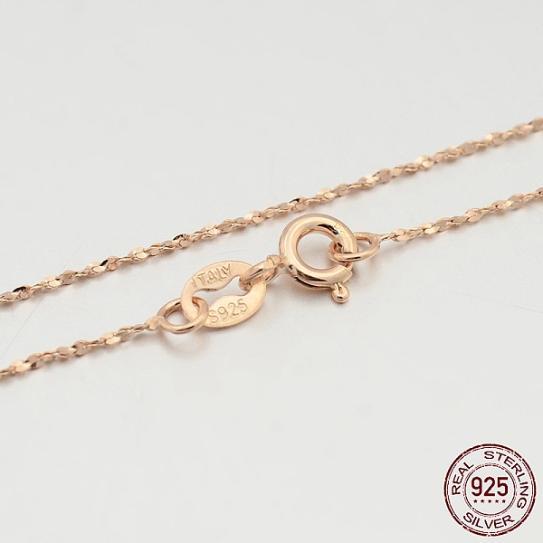 PandaHall 925 Sterling Silver Chain Necklaces, with Spring Ring Clasps, Thin Chain, Rose Gold, 18 inch, 0.8mm Sterling Silver
PandaHall 925 Sterling Silver Chain Necklaces, with Spring Ring Clasps, Thin Chain, Rose Gold, 18 inch, 0.8mm Sterling Silver