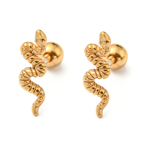 PandaHall Ion Plating(IP) 304 Stainless Steel Stud Earrings, Snake, Golden, 13x4mm 304 Stainless Steel Snake
PandaHall Ion Plating(IP) 304 Stainless Steel Stud Earrings, Snake, Golden, 13x4mm 304 Stainless Steel Snake
