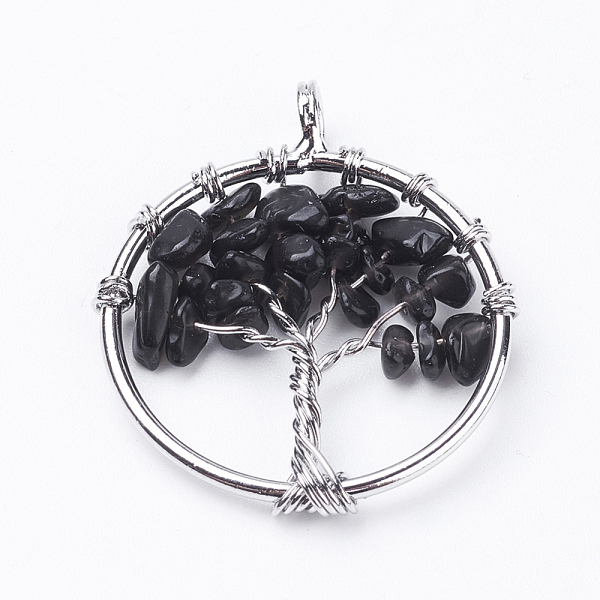 PandaHall Natural Black Agate Pendants, with Brass Findings, Flat Round with Tree of Life, Dyed, Platinum, 29x5~7mm, Hole: 4.5mm Black Agate...
PandaHall Natural Black Agate Pendants, with Brass Findings, Flat Round with Tree of Life, Dyed, Platinum, 29x5~7mm, Hole: 4.5mm Black Agate...