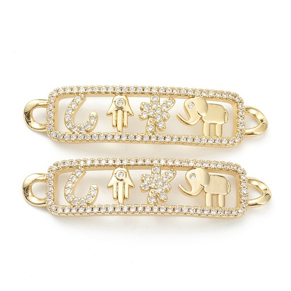 PandaHall Brass Micro Pave Clear Cubic Zirconia Links Connectors, Long-Lasting Plated, Rectangle with Palm & Elephant & Flower, Real 18K..., White
PandaHall Brass Micro Pave Clear Cubic Zirconia Links Connectors, Long-Lasting Plated, Rectangle with Palm & Elephant & Flower, Real 18K..., White