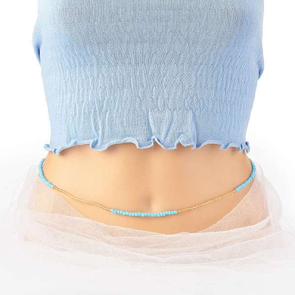 PandaHall Summer Jewelry Waist Bead, Body Chain, Seed Beaded Belly Chain, Bikini Jewelry for Woman Girl, Light Sky Blue, 31.5 inch(80cm)...
PandaHall Summer Jewelry Waist Bead, Body Chain, Seed Beaded Belly Chain, Bikini Jewelry for Woman Girl, Light Sky Blue, 31.5 inch(80cm)...
