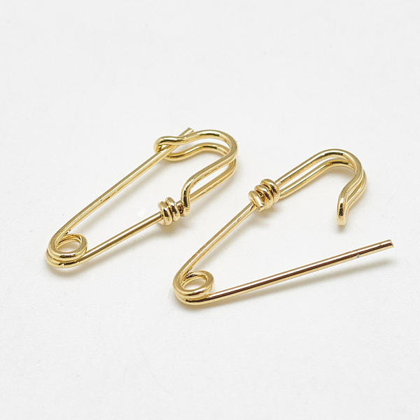 PandaHall Brass Safety Pins, Kilt Pins, Brooch Findings, Real 18K Gold Plated, 20~24x7.5x2mm, Hole: 1.5mm, Pin: 0.7mm Brass
PandaHall Brass Safety Pins, Kilt Pins, Brooch Findings, Real 18K Gold Plated, 20~24x7.5x2mm, Hole: 1.5mm, Pin: 0.7mm Brass