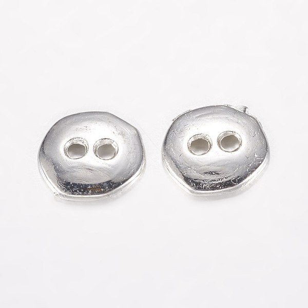 PandaHall 2-Hole Alloy Buttons, Long-Lasting Plated, Platinum, 10x10x2mm, Hole: 1.5mm Alloy Others
PandaHall 2-Hole Alloy Buttons, Long-Lasting Plated, Platinum, 10x10x2mm, Hole: 1.5mm Alloy Others