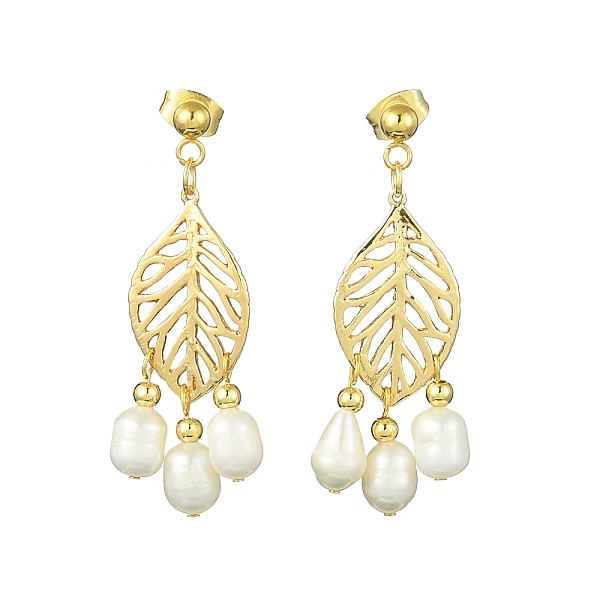 PandaHall Natural Pearl Chandelier Earrings, Alloy Leaf Long Drop Earrings, Golden, 42.5x16mm Pearl Leaf
PandaHall Natural Pearl Chandelier Earrings, Alloy Leaf Long Drop Earrings, Golden, 42.5x16mm Pearl Leaf