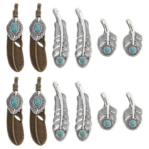 PandaHall SUNNYCLUE 12Pcs 3 Styles Turquoise Charms Feather Charm Tibet Style Alloy Charm Feathers Lucky Healing Energy Gemstones Charm for...
PandaHall SUNNYCLUE 12Pcs 3 Styles Turquoise Charms Feather Charm Tibet Style Alloy Charm Feathers Lucky Healing Energy Gemstones Charm for...