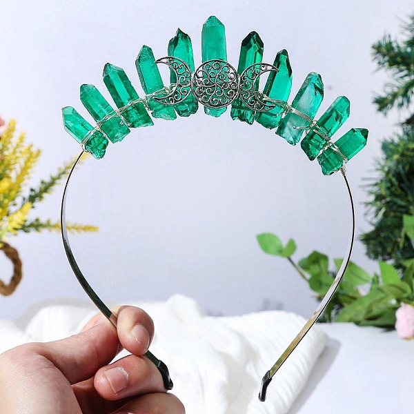 PandaHall Raw Natural Quartz Hair Bands, Triple Moon Metal Hair Bands, for Women Girls, Sea Green, 180x125x20mm Quartz Moon
PandaHall Raw Natural Quartz Hair Bands, Triple Moon Metal Hair Bands, for Women Girls, Sea Green, 180x125x20mm Quartz Moon
