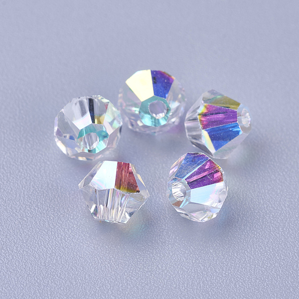 PandaHall K9 Glass Beads, Faceted, Bicone, Crystal AB, 5x5mm, Hole: 1mm Glass Bicone Clear
PandaHall K9 Glass Beads, Faceted, Bicone, Crystal AB, 5x5mm, Hole: 1mm Glass Bicone Clear