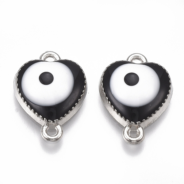 PandaHall Alloy Links connectors, with Enamel, Heart with Evil Eye, Platinum, Black, 17x12.5x4mm, Hole: 1mm Alloy+Enamel Evil Eye Black
PandaHall Alloy Links connectors, with Enamel, Heart with Evil Eye, Platinum, Black, 17x12.5x4mm, Hole: 1mm Alloy+Enamel Evil Eye Black