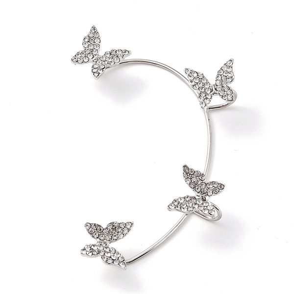 PandaHall Butterfly Crystal Rhinestone Cuff Earrings for Girl Women Gift, Brass Earrings for Non-Piercing Ear, Platinum, 63x41.5x10.5mm..., Clear
PandaHall Butterfly Crystal Rhinestone Cuff Earrings for Girl Women Gift, Brass Earrings for Non-Piercing Ear, Platinum, 63x41.5x10.5mm..., Clear