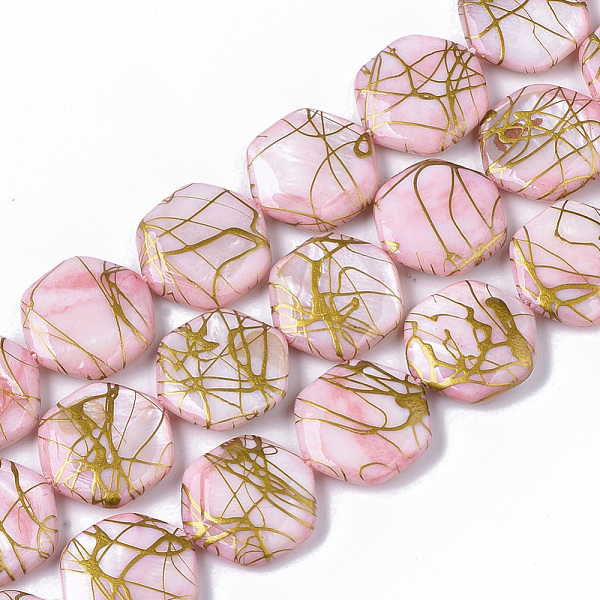 PandaHall Drawbench Freshwater Shell Beads Strands, Dyed, Hexagon, Pearl Pink, 18~20x17.5~18.5x3.5~5.5mm, Hole: 1mm, about 21pcs/Strand...
PandaHall Drawbench Freshwater Shell Beads Strands, Dyed, Hexagon, Pearl Pink, 18~20x17.5~18.5x3.5~5.5mm, Hole: 1mm, about 21pcs/Strand...