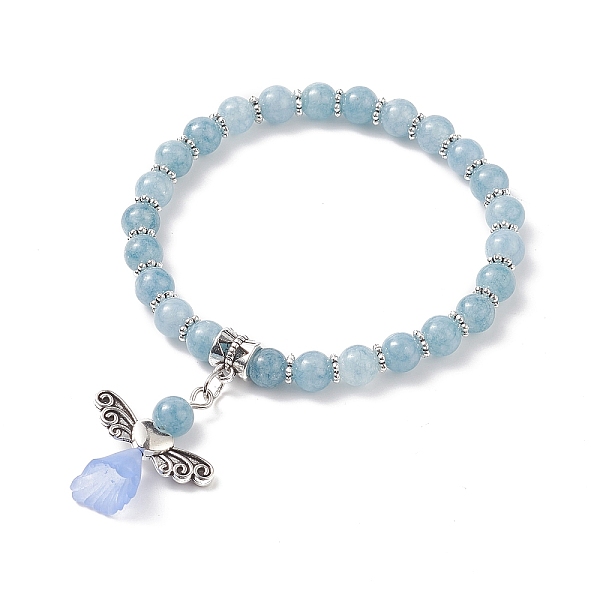 PandaHall Natural Quartz(Dyed) Beads Stretch Charm Bracelets, with Tibetan Style Beads and Transparent Acrylic Beads, Frosted, Angel, 2-1/8...
PandaHall Natural Quartz(Dyed) Beads Stretch Charm Bracelets, with Tibetan Style Beads and Transparent Acrylic Beads, Frosted, Angel, 2-1/8...