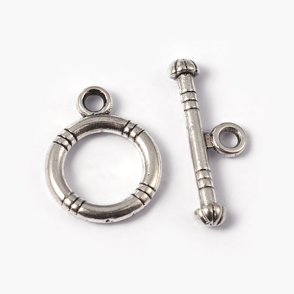 PandaHall Tibetan Style Alloy Toggle Clasps, Antique Silver, Lead Free and Cadmium Free, Ring: 15x12mm, Bar: 18.5x3.5mm, Hole: 2mm Alloy...
PandaHall Tibetan Style Alloy Toggle Clasps, Antique Silver, Lead Free and Cadmium Free, Ring: 15x12mm, Bar: 18.5x3.5mm, Hole: 2mm Alloy...