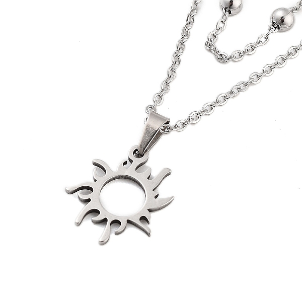PandaHall Stainless Steel Pendants Necklaces, Cable Chain Necklaces, Sun, 16.97 inch(43.1cm) Pendant: 16.5x14mm 304 Stainless Steel Sun
PandaHall Stainless Steel Pendants Necklaces, Cable Chain Necklaces, Sun, 16.97 inch(43.1cm) Pendant: 16.5x14mm 304 Stainless Steel Sun