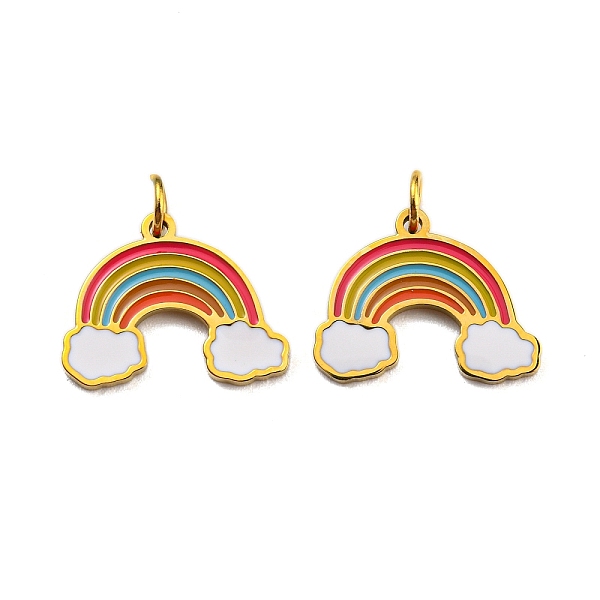 PandaHall Ion Plating(IP) 304 Stainless Steel Charms, with Enamel and Jump Ring, Rainbow Charm, Golden, 11x14x1mm, Hole: 2.5mm Stainless...
PandaHall Ion Plating(IP) 304 Stainless Steel Charms, with Enamel and Jump Ring, Rainbow Charm, Golden, 11x14x1mm, Hole: 2.5mm Stainless...