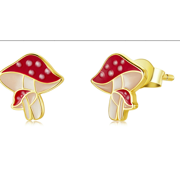 PandaHall Red Enamel Fresh Mushroom Stud Earrings, 925 Sterling Silver Jewelry for Women, Golden, 9x9mm, Pin: 0.9mm Sterling Silver Red
PandaHall Red Enamel Fresh Mushroom Stud Earrings, 925 Sterling Silver Jewelry for Women, Golden, 9x9mm, Pin: 0.9mm Sterling Silver Red